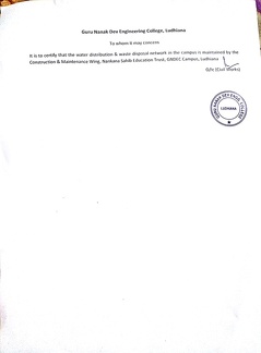 Certificate of maintenance of water distribution system